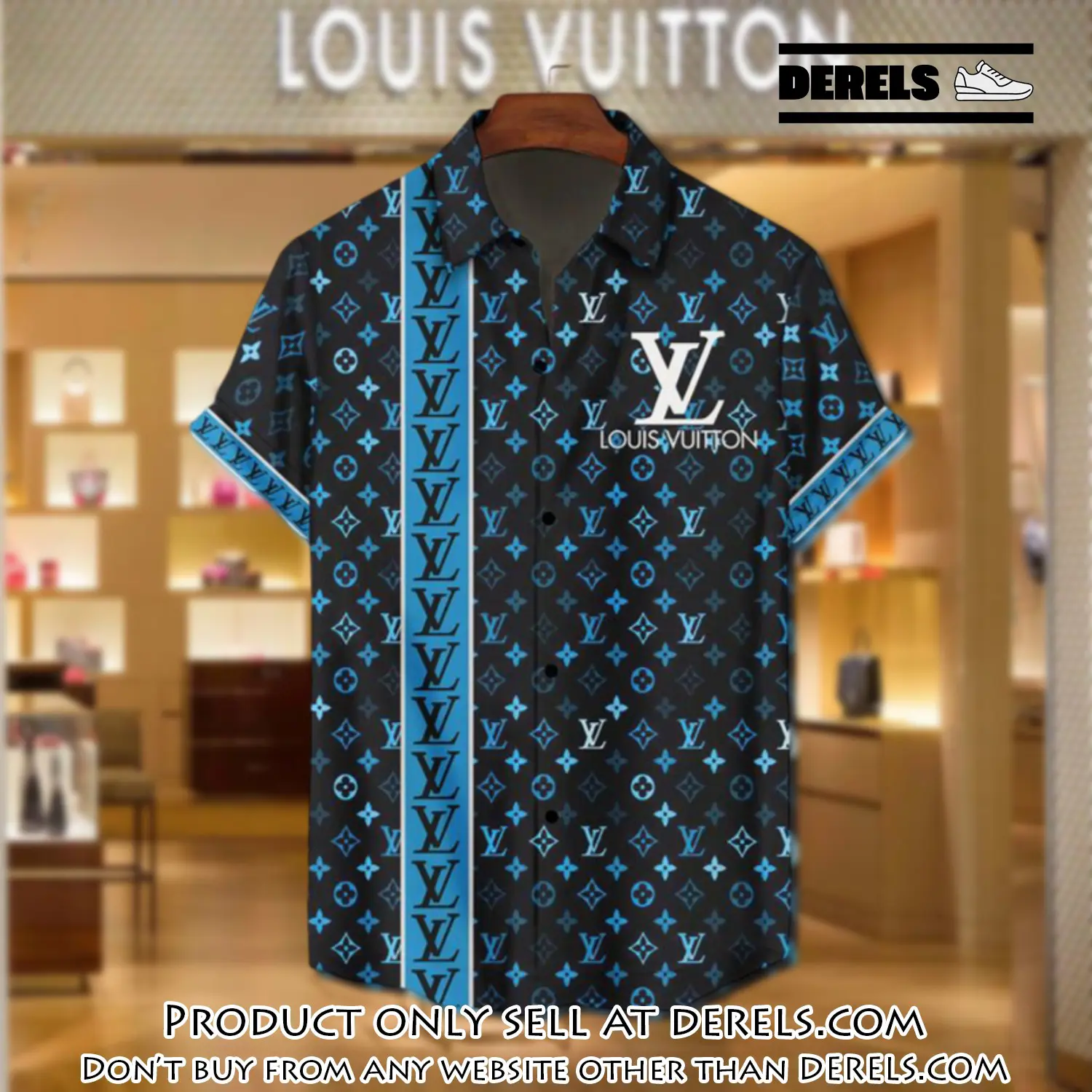 Lv louis vuitton luxury hawaiian shirt & short set lhs1195 dr1607688